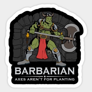 D20 Roleplay Character - Orc Barbarian Sticker